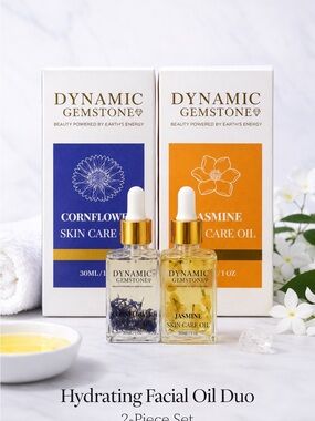 Dynamic Gemstone Hydrating Facial Oil Duo Set Sealed 2 Pc